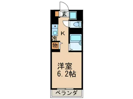 エトワール狛江(1K/1階)の間取り写真