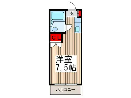 K&K所沢(ワンルーム/4階)の間取り写真