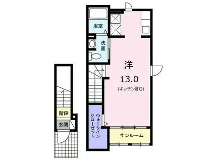 地下鉄鶴舞線 上小田井駅 徒歩22分 2階建 築11年(1K/2階)の間取り写真