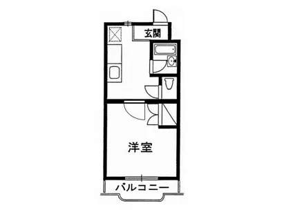 ドミールV(1K/2階)の間取り写真