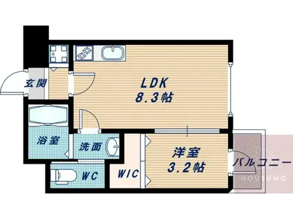 LEON新大阪(1LDK/8階)の間取り写真