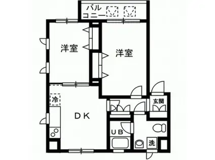 WELLHOUSE東大井(2DK/2階)の間取り写真