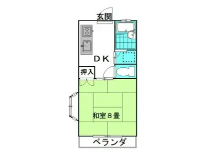 ドエル・ニシノA棟(1K/1階)の間取り写真