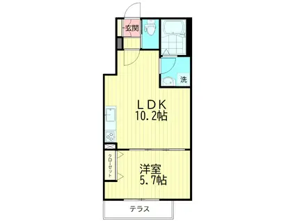 MAISON DU SOLEIL(1LDK/1階)の間取り写真