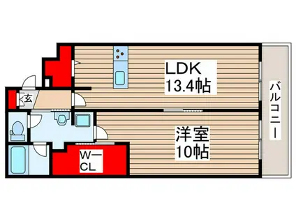 ジェミオンC(1LDK/2階)の間取り写真