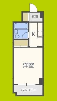 コーポアビコ(1K/5階)の間取り写真