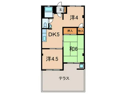 六甲コーポラス(3DK/1階)の間取り写真