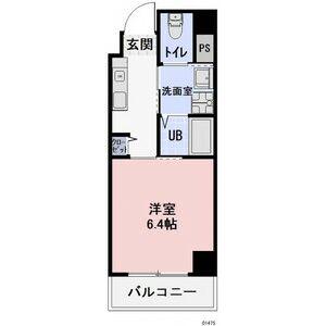 ワイズタワー新栄(1K/6階)の間取り写真