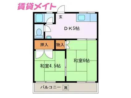 青葉ハイツ(2K/2階)の間取り写真