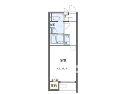 クレイノウイングス瓜破(1K/2階)の間取り写真