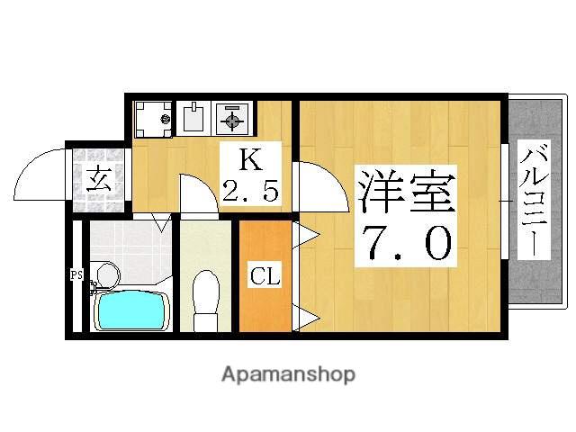 プランドール長居(1K/2階)の間取り写真