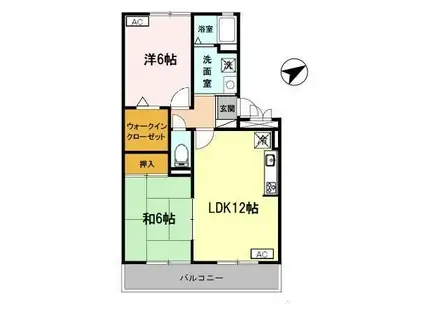 ファースト西浜(2LDK/2階)の間取り写真