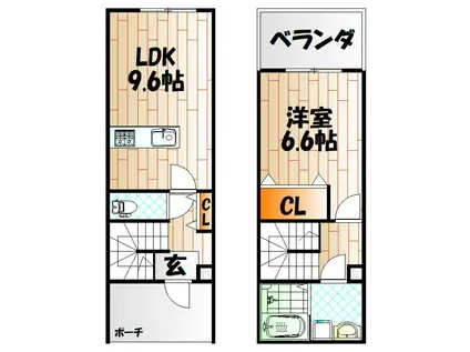 LAVIT門司(1LDK/1階)の間取り写真