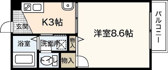 ドエルまさもとA棟(1K/1階)の間取り写真