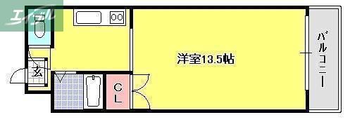 ジェントリィ蕃山(1K/4階)の間取り写真