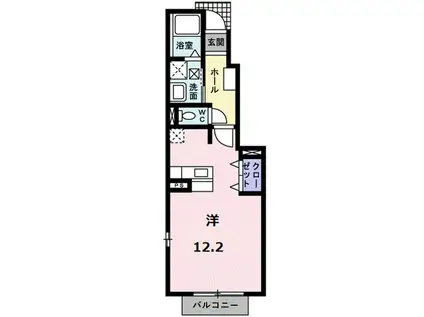 サンリット・ガーデンI(ワンルーム/1階)の間取り写真