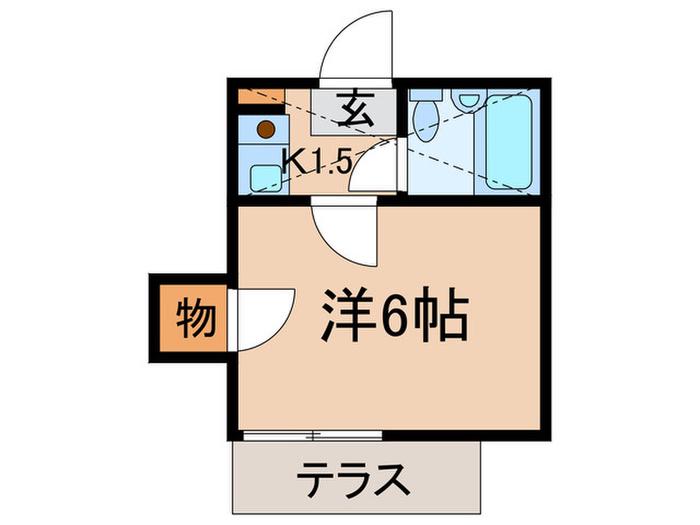 オメガパレス(1K/1階)の間取り写真