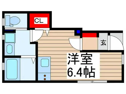グランソフィア上福岡(ワンルーム/1階)の間取り写真