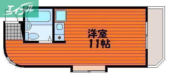 ウィステリア(1K/3階)の間取り写真
