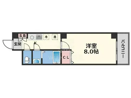 ラポルテ(1K/2階)の間取り写真