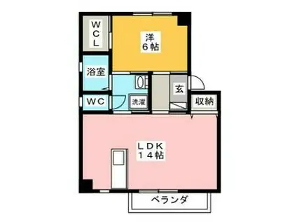 ラヴィータミユキ(1LDK/2階)の間取り写真