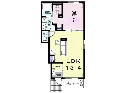 エルムハウスII(1LDK/1階)の間取り写真