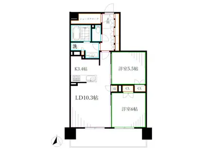 トラープランド蒼麗館(2LDK/3階)の間取り写真