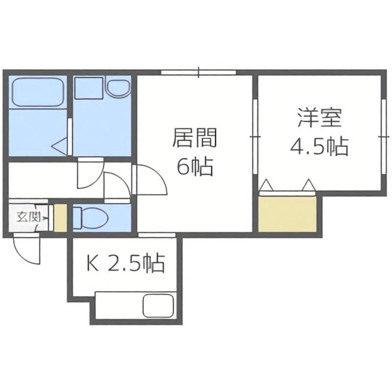 エスポワール豊平(1LDK/3階)の間取り写真