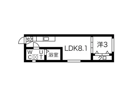CELENEST名駅西(1LDK/2階)の間取り写真