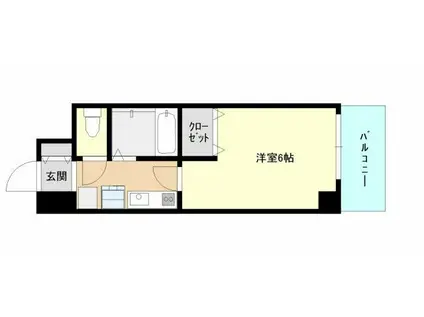 パセイオ・サンコー(1K/2階)の間取り写真