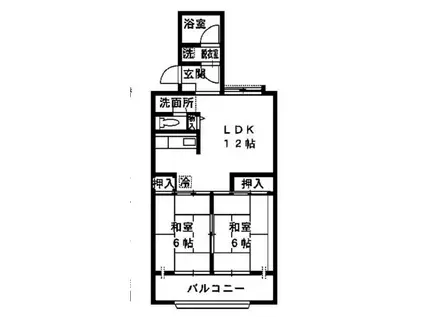 ペルリーノ武蔵関(2LDK/1階)の間取り写真