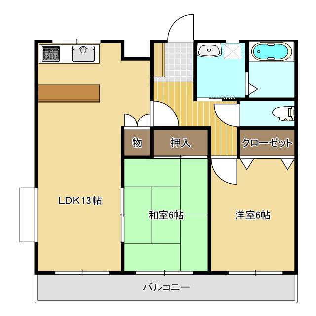 美月マンション(2LDK/3階)の間取り写真