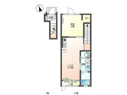 パーチェ(1LDK/2階)の間取り写真