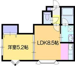 フォーサイトカレッジ(1LDK/1階)の間取り写真