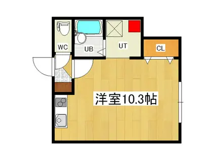 リバティみわポート(ワンルーム/3階)の間取り写真