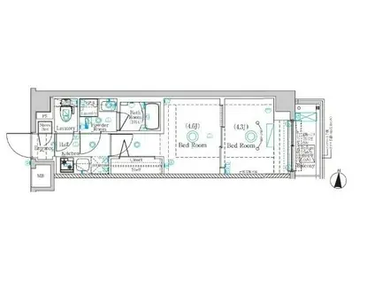 ラフィスタ蒲田南II(2K/4階)の間取り写真