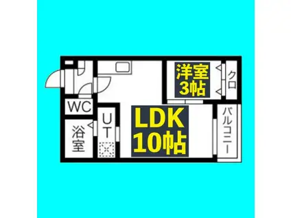 WARREN TODAI(1LDK/2階)の間取り写真