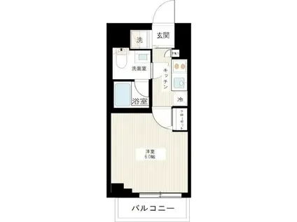 ラヴェニール横浜蒔田(1K/2階)の間取り写真