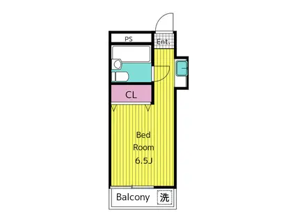 フラッツ松尾(ワンルーム/1階)の間取り写真