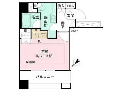 ファミールグラン銀座4丁目(ワンルーム/8階)の間取り写真