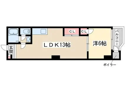 新大阪第一ダイヤモンドマンション(1LDK/10階)の間取り写真