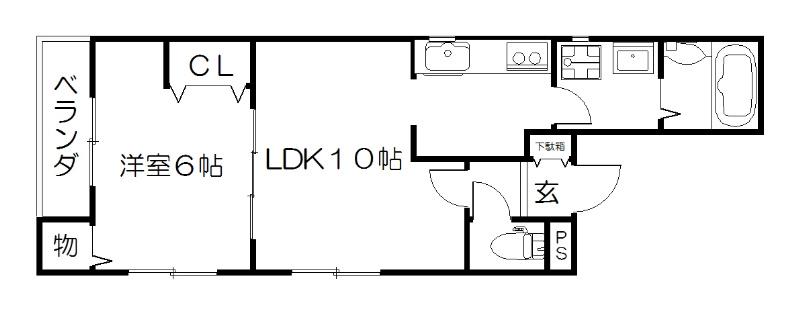 アンクル五条大橋(1LDK/1階)の間取り写真