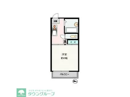 ライジングサンホームズ(1K/2階)の間取り写真