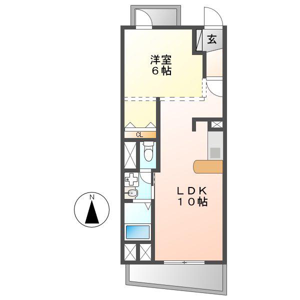 SK PLACE(1LDK/5階)の間取り写真
