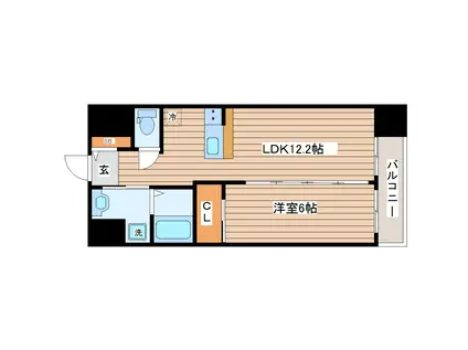 パルメゾン長町(1LDK/11階)の間取り写真