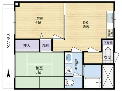 メゾン・まろうど(2DK/3階)の間取り写真