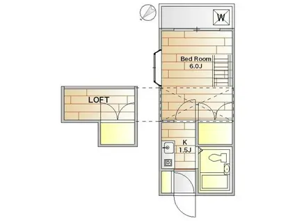 メゾンド・アミ(1K/2階)の間取り写真