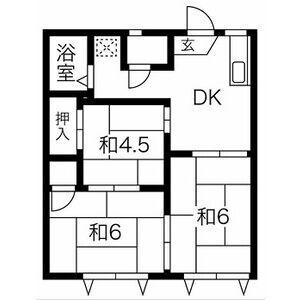 タウニーストリート中棟(2DK/2階)の間取り写真