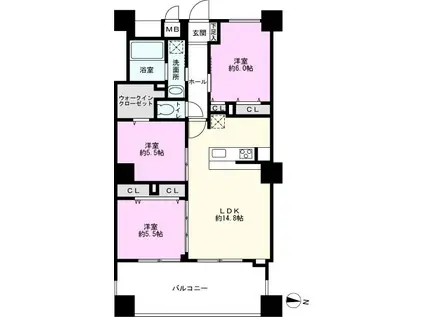 PJツリーネスト(3LDK/7階)の間取り写真