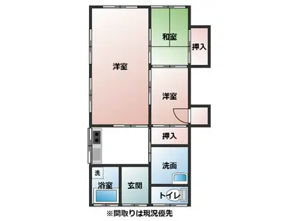 リフォームリフォーム瀬戸アパート(2LDK/1階)の間取り写真